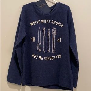 Mayoral boys long sleeve embroidered cotton tee